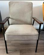 Van Woood Sally Fauteuil - Grijs Ribstof, Ophalen, 75 tot 100 cm, Zo goed als nieuw, Stof