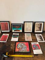 5 ingelijste genummerde en gesigneerde lithografieën, Antiek en Kunst, Kunst | Litho's en Zeefdrukken, Ophalen of Verzenden