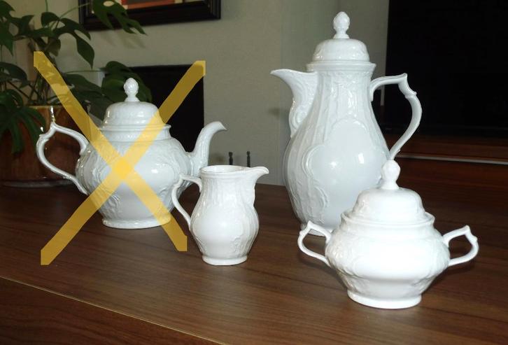 Rosenthal Sanssouci koffiekan melkkan suikerpot mokka sets, Huis en Inrichting, Keuken | Servies, Zo goed als nieuw, Bord(en)