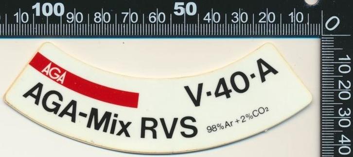 Sticker: Aga - Aga-Mix RVS - V40-A, Verzamelen, Stickers, Zo goed als nieuw, Bedrijf of Vereniging, Ophalen of Verzenden