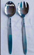 Amefa bestek Tulp salade set lepel vork, Ophalen of Verzenden, Gebruikt, Rvs of Chroom