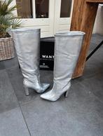 Zilveren laarzen met hak, Kleding | Dames, Schoenen, Hoge laarzen, Overige kleuren, Ophalen of Verzenden, Zo goed als nieuw