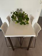 Ikea bartafel met 4 krukken wit complete set 120x60, Huis en Inrichting, Ophalen of Verzenden, Gebruikt, 4 tot 6 stoelen