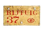 Spoorwegen bord RIJTUIG 37 B België Trein wagon aanduiding, Ophalen of Verzenden