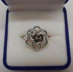 Zilveren mooie vintage ring met roos maat 17.25 nr.1561, Verzenden, Zo goed als nieuw, 17 tot 18, Dame