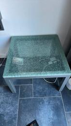 Glazen bijzettafel/salontafel, Huis en Inrichting, Tafels | Bijzettafels, Ophalen, Minder dan 45 cm, Vierkant, 55 tot 75 cm