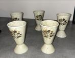 5 x Mazagran Porcelaine de Sologne Made in France bekers, Gebruikt, Keramiek, Onbekend, Ophalen of Verzenden