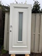 Hardhouten Voordeur - 210,5 x 91,5 cm, Deurkozijn, Zo goed als nieuw, 150 tot 225 cm, Inclusief glas