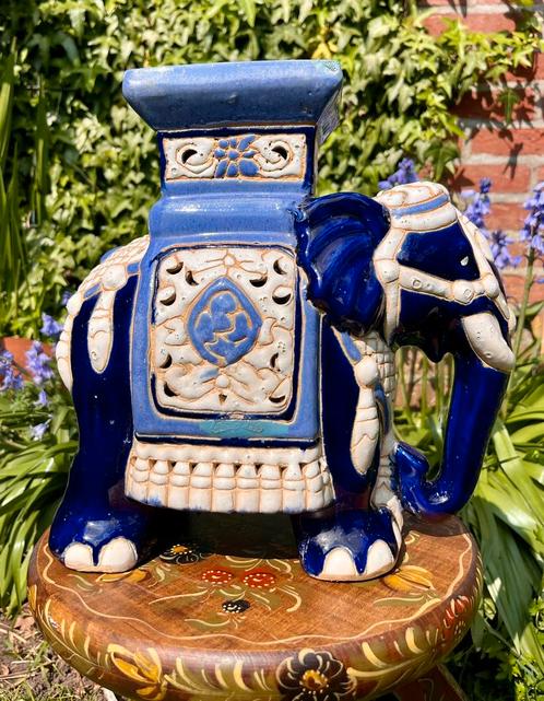 Prachtige vintage olifant van keramiek 28 cm (plantentafel), Antiek en Kunst, Antiek | Keramiek en Aardewerk, Ophalen of Verzenden