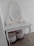 Kaptafel met spiegel, wit, 100x50 cm, Huis en Inrichting, Tafels | Kaptafels, Ophalen of Verzenden, Zo goed als nieuw, 50 tot 100 cm