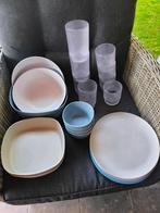 Camping set plastic bekers, borden & bakjes, Ophalen, Gebruikt