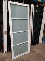 93x231,5cm binnendeur opdek L Staal look wit mat glas SK42, 80 tot 100 cm, 215 cm of meer, Glas, Binnendeur