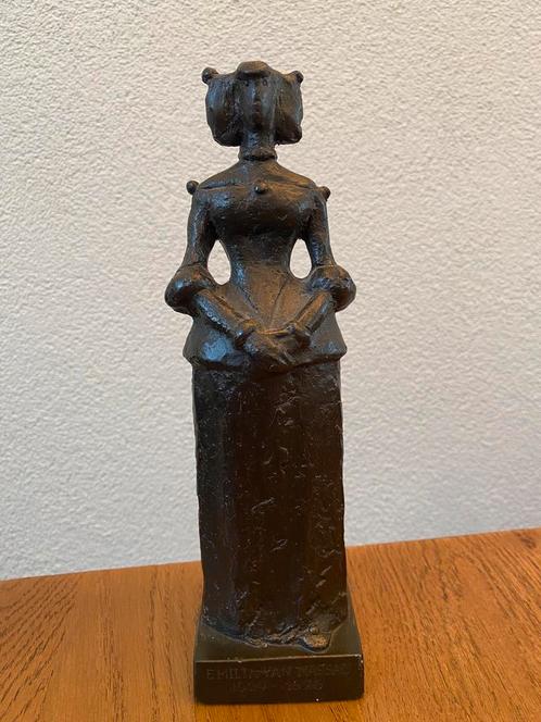 Bronzen sculptuur Emilia van Nassau, Wijchen, Paul de Swaaf, Antiek en Kunst, Antiek | Koper en Brons, Brons, Ophalen of Verzenden
