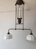 koperen hanglamp, in hoogte verstelbaar, Huis en Inrichting, Lampen | Hanglampen, Ophalen, Gebruikt, 75 cm of meer
