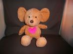 Nici Lillebi muis 30 cm licht bruin roze hart op buik, bruin, Ophalen of Verzenden, Zo goed als nieuw, Overige typen