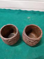 Bloempotjes bruin gevlochten hout aardewerk, Ophalen of Verzenden, 'T Olde Gre-j, Info@toldegrej.nl, Endepoelstraat 20f Didam