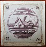 Tegel met landschap., Ophalen of Verzenden