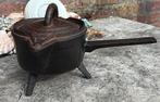 Antiek gietijzeren heksenpot met deksel doufeu stijl (G297), Kookpan of Snelkookpan, Gebruikt, Gietijzer, Ophalen of Verzenden