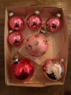 Brocante kerstballen roze vintage kerst, Diversen, Kerst, Ophalen of Verzenden