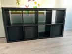 Zwarte Kallax Ikea kast met vakken, Huis en Inrichting, Kasten | Wandmeubels, Ophalen, Met plank(en), Gebruikt, 100 tot 150 cm