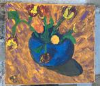 Tulpen in blauwe vaas, 1969, Ophalen of Verzenden