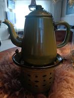 Vintage groene theepot met warmhouder, Antiek en Kunst, Ophalen of Verzenden