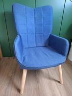 Fauteuil blauw, Huis en Inrichting, Fauteuils, Ophalen, Minder dan 75 cm, Zo goed als nieuw, Stof
