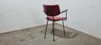 Vintage Design Stoel - Rode Bekleding, Huis en Inrichting, Ophalen, Gebruikt, Metaal, Eén