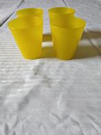 KORTING! - 4 gele drinkbekers, kunststof, Overige materialen, Overige typen, Ophalen of Verzenden, Zo goed als nieuw