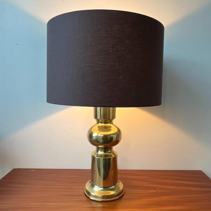 OPRUIMING  jaren 70 goud messing Aro Leuchten tafellamp, Huis en Inrichting, Lampen | Tafellampen, Gebruikt, 50 tot 75 cm, Metaal