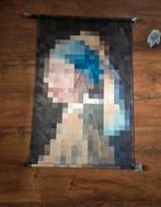 Wanddoek - Meisje met de Parel (Pixel Art), Huis en Inrichting, Woonaccessoires | Schilderijen, Tekeningen en Foto's, Nieuw, Ophalen of Verzenden