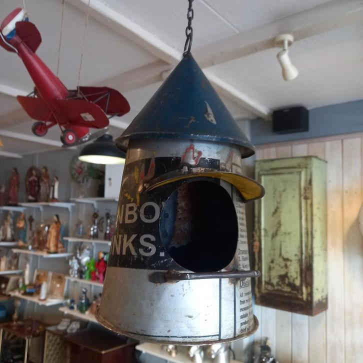 Blikken vogelhuisje van gerecyclede olievaten, Huis en Inrichting, Woonaccessoires | Overige, Ophalen of Verzenden