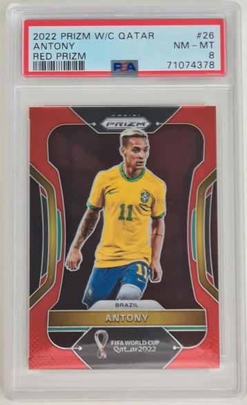 2022 Panini Prizm World Cup Antony Red Prizm /399 PSA 8