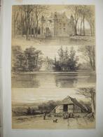 064 / Biljoen/ Roozendaal/ Schaapskooi Foto Litho 1887, Antiek en Kunst, Kunst | Litho's en Zeefdrukken, Ophalen of Verzenden