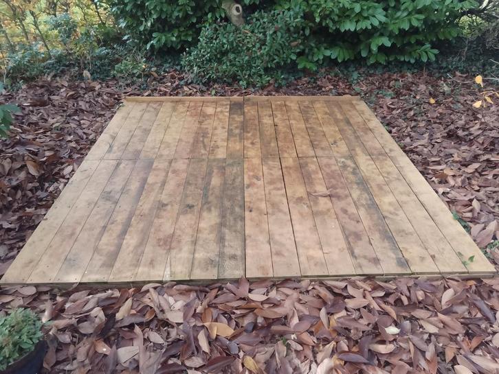 2 Houten Vlonders (250x250cm) €60 per stuk 2 voor €100, Tuin en Terras, Terrasdelen en Vlonders, Gebruikt, Hout, Ophalen