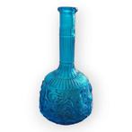 Empoli vintage blauwe glazen fles zodiac dierenriem 1203, Antiek en Kunst, Antiek | Glas en Kristal, Ophalen of Verzenden
