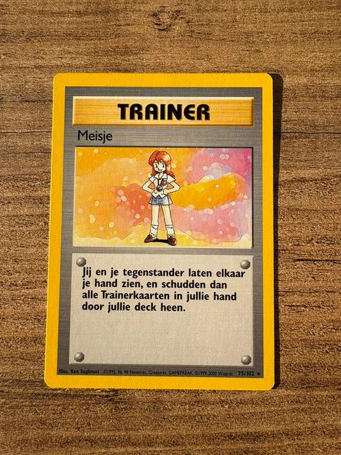 Meisje / Lass 75/102 Base Set NL (NM), Hobby en Vrije tijd, Verzamelkaartspellen | Pokémon, Zo goed als nieuw, Losse kaart, Ophalen of Verzenden