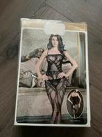 Nieuw - zwarte opengewerkte catsuit open kruis - TU one size, Ophalen of Verzenden, Zwart, Body of Korset