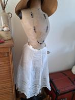 Vintage prachtige witte onderrok van baptist van rond 1900, Ophalen of Verzenden, Zo goed als nieuw, Wit, Onder de knie