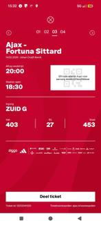 2 tickets naast elkaar ajax fortuna sittard., Twee personen, Maart