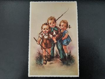 kinderen met takken, langebalk stempel 's-Gravendeel,   beschikbaar voor biedingen