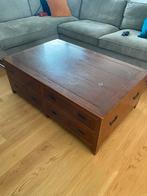 Kersenhouten salontafel met 8 lades – stijlvol & praktisch, 100 tot 150 cm, Zo goed als nieuw, Minder dan 50 cm, Rechthoekig