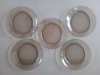 Vintage ARCOROC FRANCE rookglas borden ontbijtborden 5x, Huis en Inrichting, Ophalen of Verzenden, Bord(en), Overige stijlen, Glas