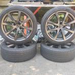 setje Borbet  donkergrijs17 inch sport velgen., Ophalen, Gebruikt, Velg(en), 17 inch