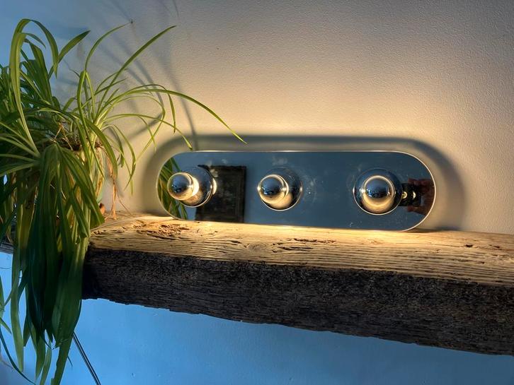 Pop Art Wandlamp Spiegel - Jaren 80 Space Age, Huis en Inrichting, Lampen | Wandlampen, Ophalen of Verzenden