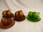 Vintage glazen kop en schotels, Ophalen of Verzenden, Overige stijlen, Kop(pen) en/of Schotel(s), Glas
