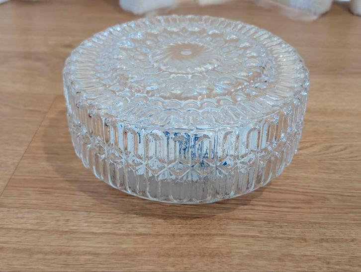 Lampenkap kristal vintage retro, Huis en Inrichting, Lampen | Plafondlampen, Zo goed als nieuw, Glas, Metaal, Ophalen