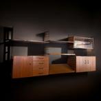 Vintage Musterring Systeem Teak Wandmeubel, Huis en Inrichting, Ophalen, Gebruikt, Glas, 150 tot 200 cm