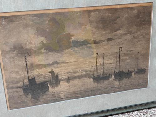 Antieke Zeegravure - Naar H.W. Mesdag - Uitgever Buffa & Zoo, Antiek en Kunst, Kunst | Etsen en Gravures, Ophalen