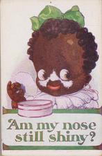 Black kids Kinderen Make-up Poederdoos Fred Spurgin Oude AK, Ophalen of Verzenden, Voor 1920, Gelopen, Kinderen